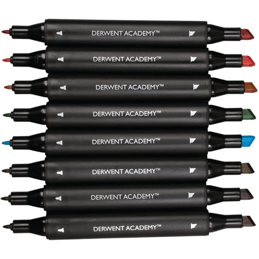 Marcadores Doble Punta 982081 Derwent Academy Caja con 8 Piezas