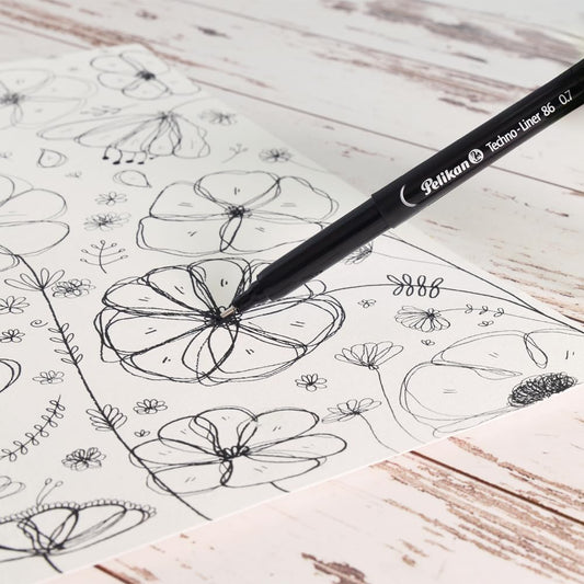 Pelikan Set Marcadores Art Tips con 5 Piezas Color Negro, Puntas 3, 5 y 7 mm