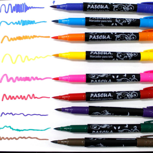 Estuche con 10 Marcadores para Tela Colores Surtidos Pascua