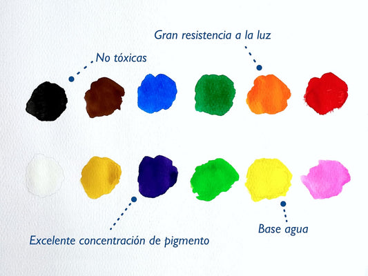 Set de Pinturas Acuarela Pinto College - 12 Colores Vibrantes con Pincel