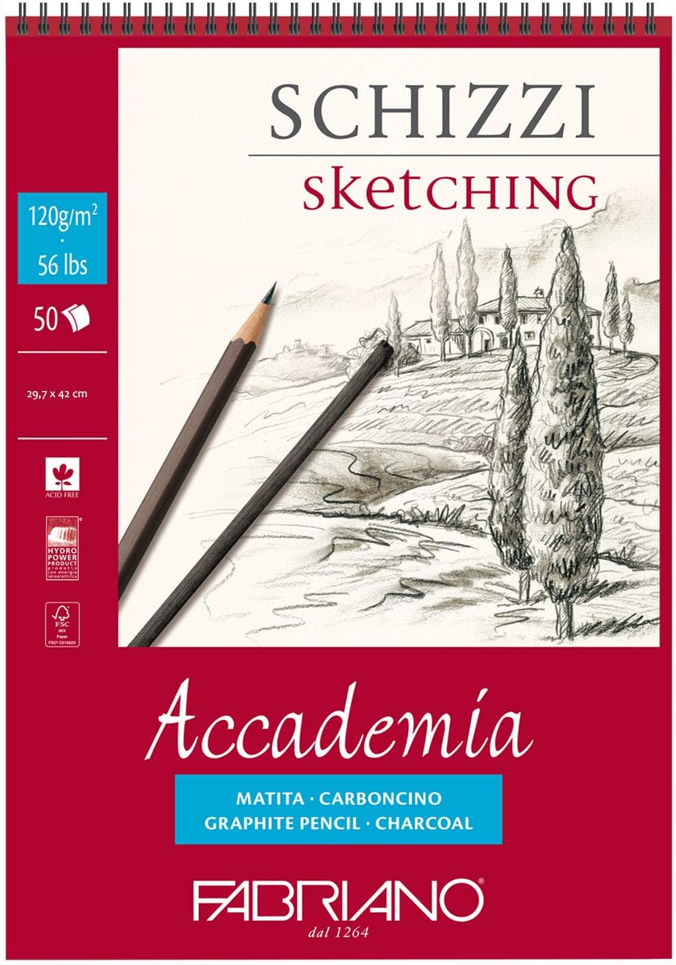 Block de Dibujo Fabriano Accademia Sketching A3 29.7 × 42 cm 120 g 50Hjs.