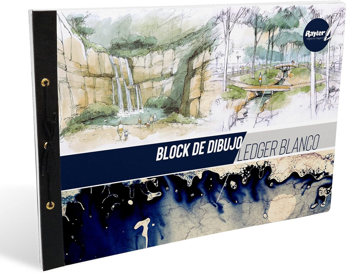 Block de Dibujo Ledger Blanco 20 Hojas 44 × 31.5 cm 120 g Rayter