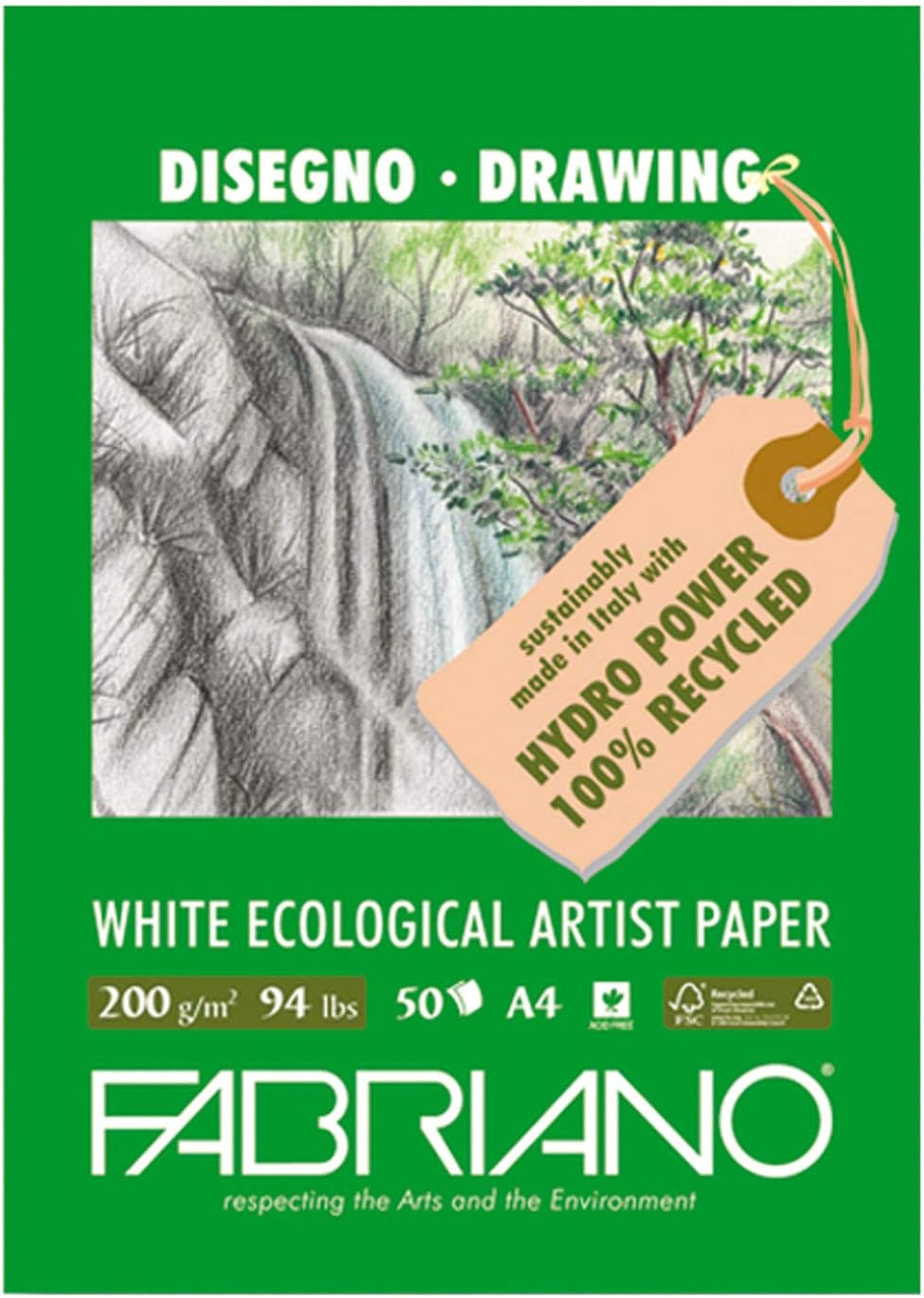Block de Dibujo Ecologico A4 200 g, 50 Hojas Fabriano