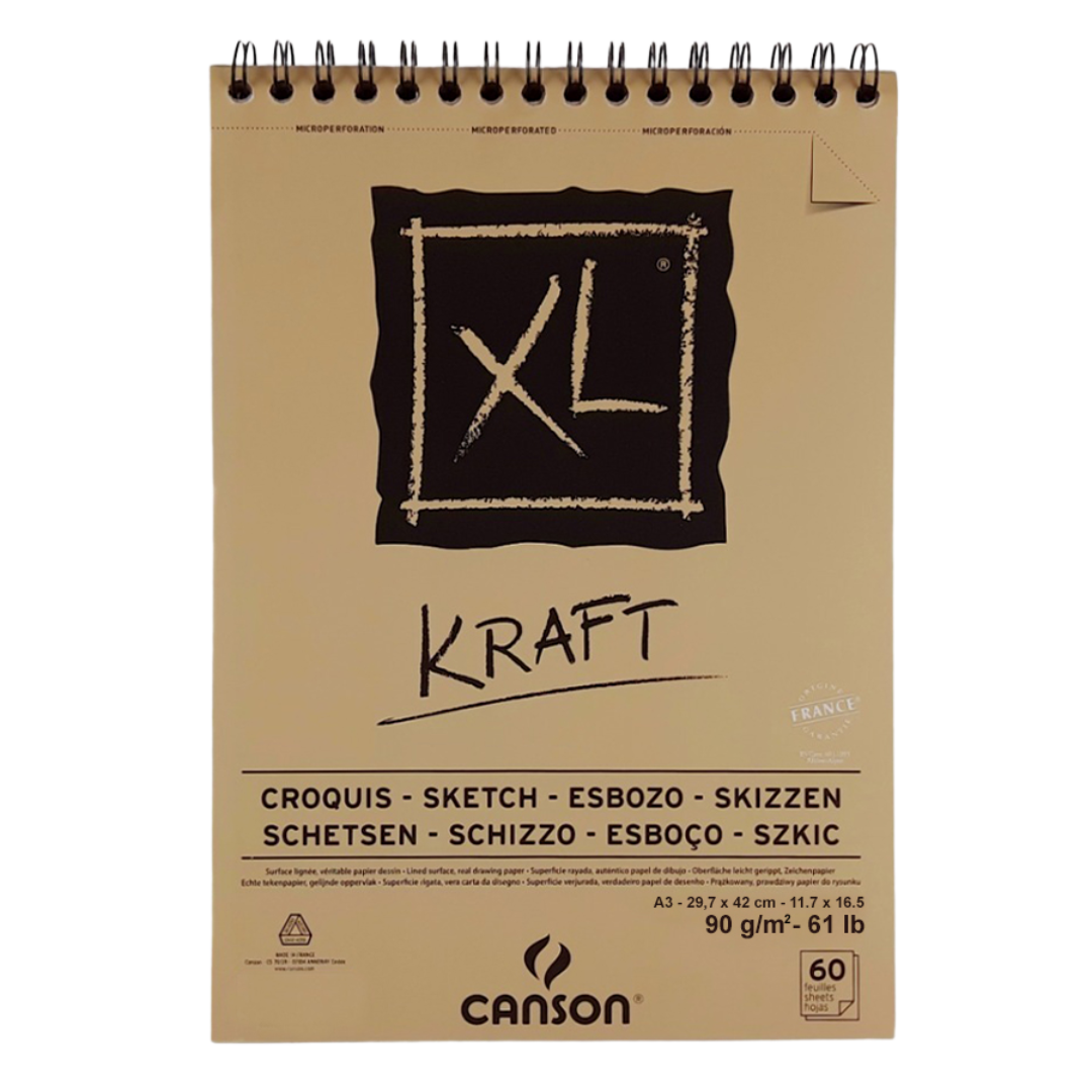 Block de Dibujo Canson XL Kraft 90 g 60 Hojas