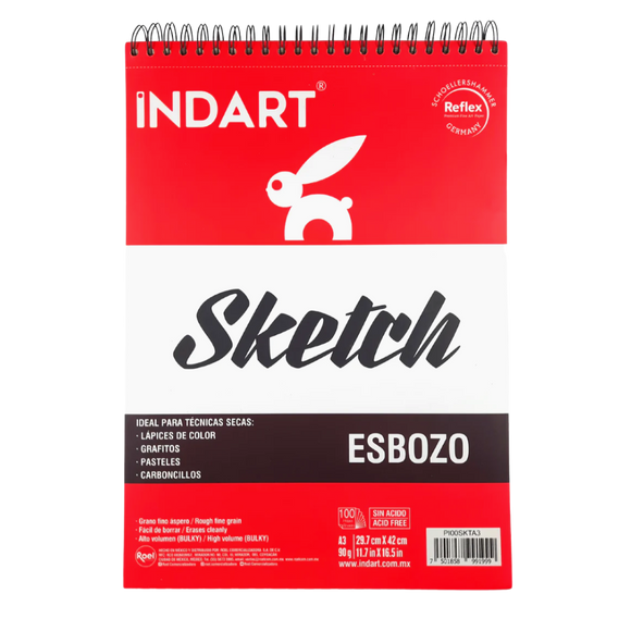 Block Sketch Indart Esbozo A3 29.7x42 cm 100 hojas