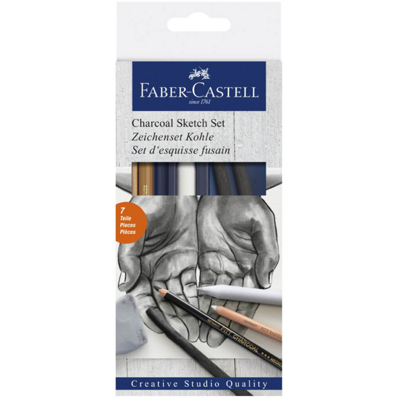 Lápices De Carbón Faber Castell Charcoal Sketch 114002 Set 7 Piezas