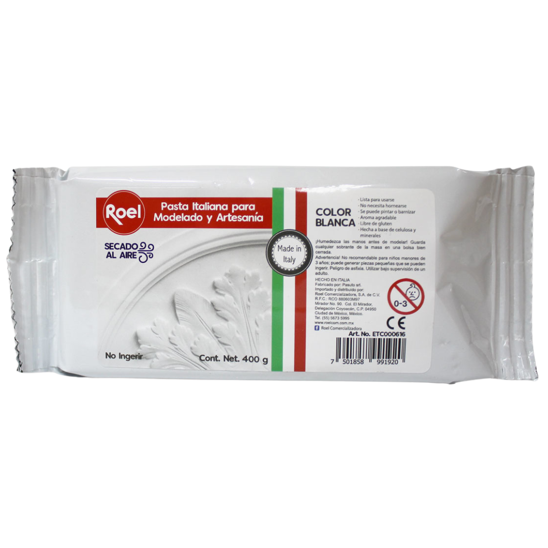 Pasta para modelar blanca 400 g (seca al aire) • MILAN