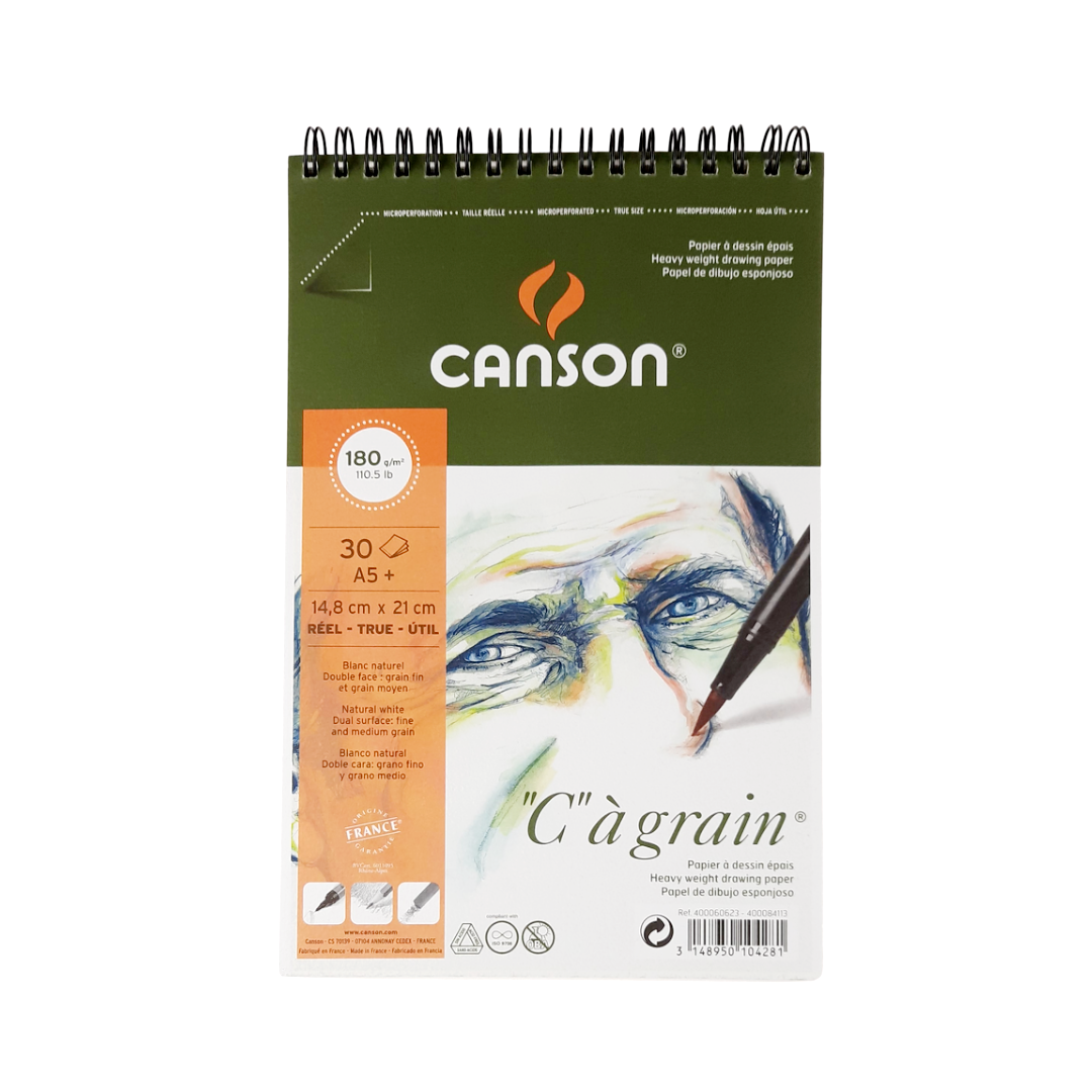 Block de Dibujo Canson "C" a Grain 14.8 × 21 cm 180 g