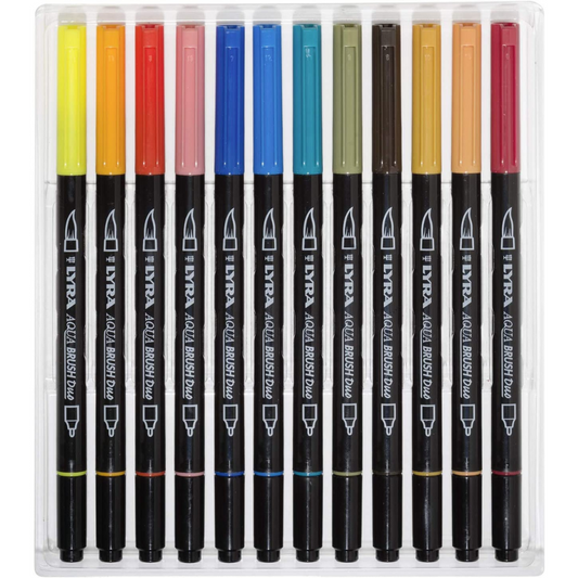 Marcadores Doble Punta Lyra Aqua Brush Duo Caja con 24 Piezas