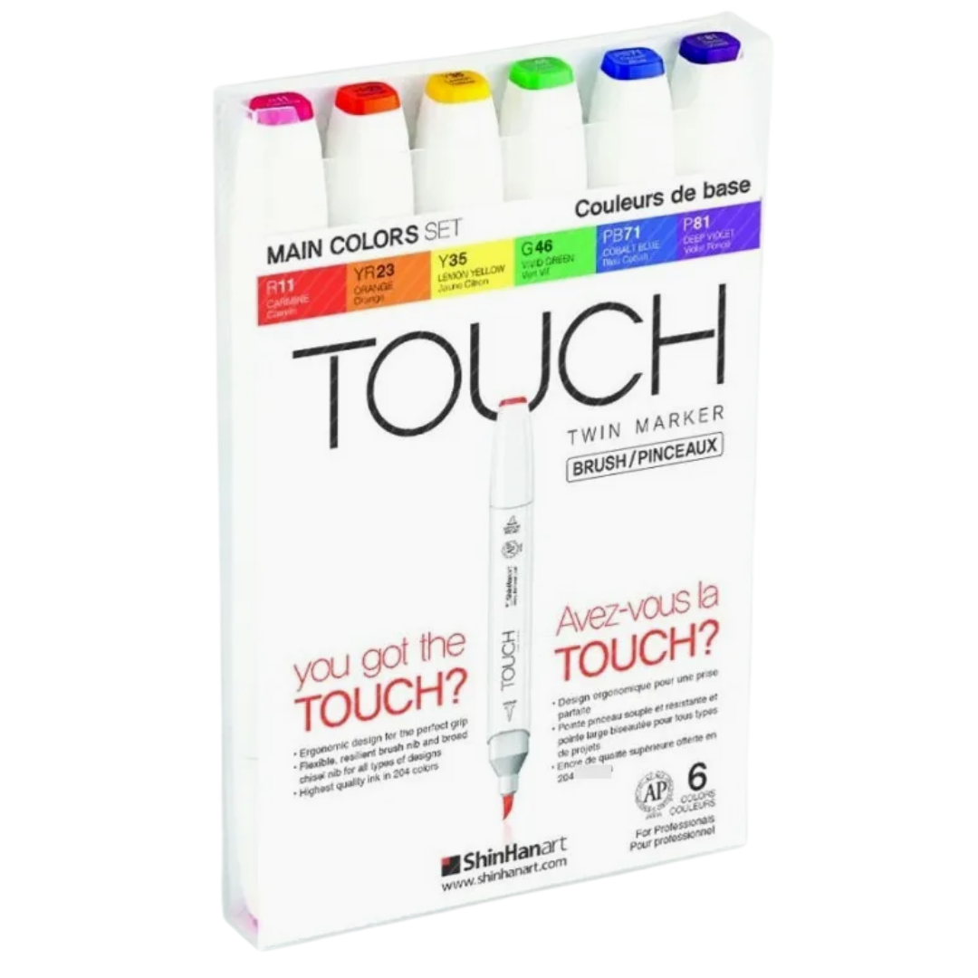 12 plumones Touch marcadores doble punta base alcochol