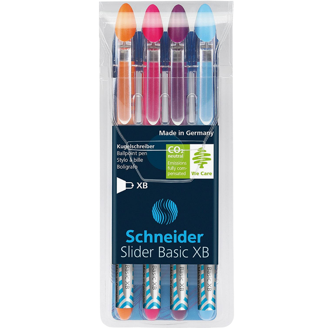 Bolígrafo Schneider Slider Basic Xb Set con 4 Piezas