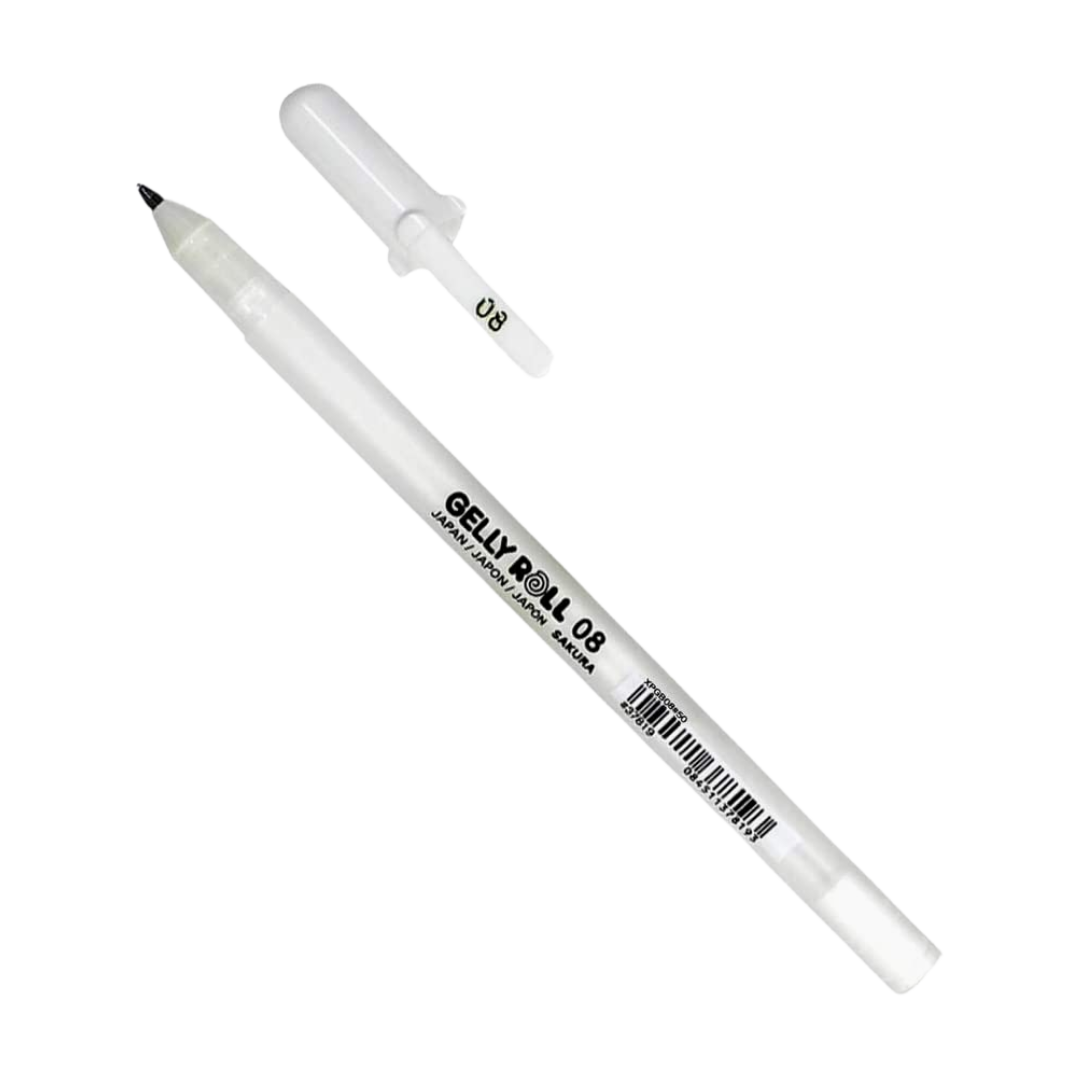  SAKURA Bolígrafo de gel de 0.020 in, color blanco, uso  profesional : Productos de Oficina