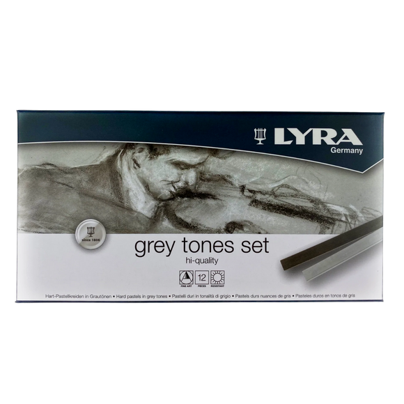Barras De Pastel Duro Lyra 5641122 Gray Tones Set Con 12 Piezas