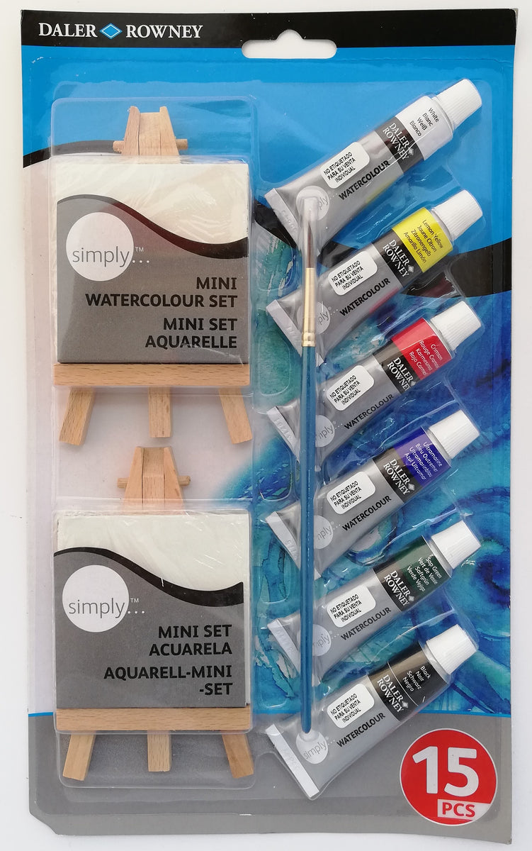 Daler Rowney Set De Acuarela Simply – 6 Tubos De 12 Ml, Colores Surtidos, Fáciles De Mezclar Y Diluir, Ideal Para Principiantes Y Estudiantes De Arte