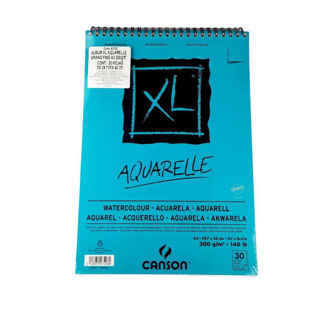 Album XL aquarelle A3 29,7x42 Canson 300g 30f grain fin