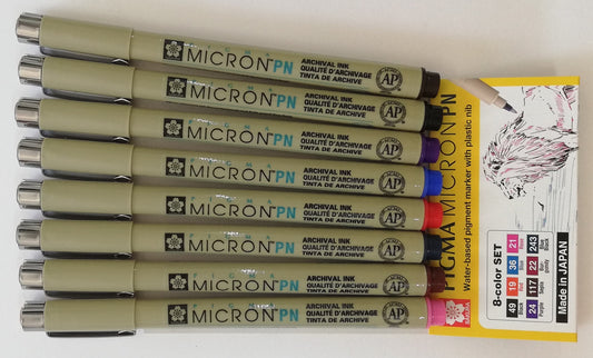 Estuche C/8 Marcadores Pigma Micron Pn Sakura