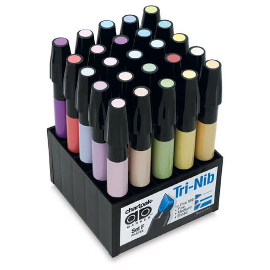 Marcadores Chartpak Set Colores Básicos Estuche con 25 Piezas