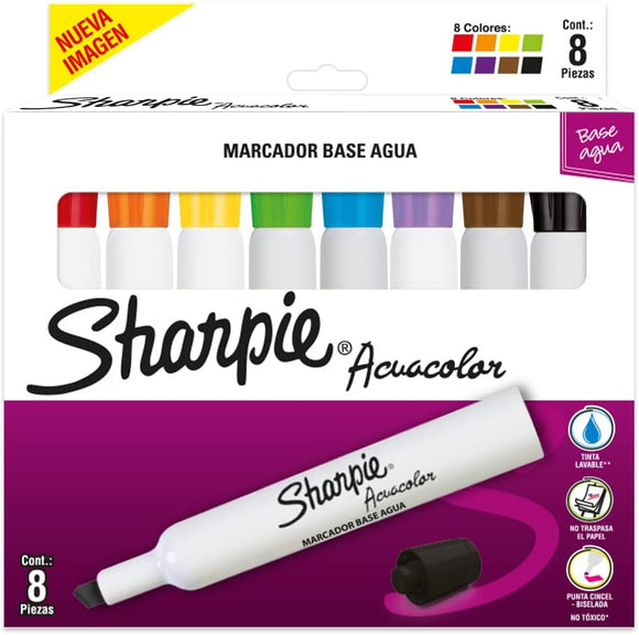 Juego de 8 marcadores Acuacolor Sharpie