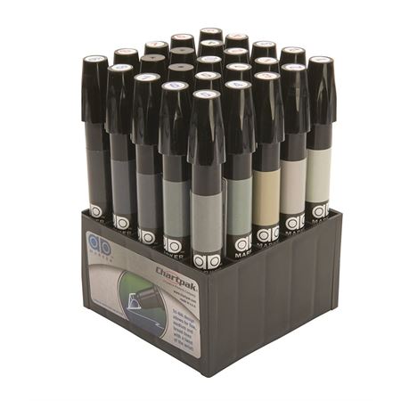 Estuche con 25 Marcadores Chartpak Gray Set Tonos Grises