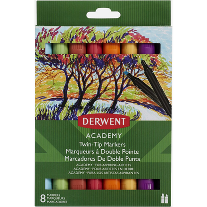 Marcadores Doble Punta 982081 Derwent Academy Caja con 8 Piezas