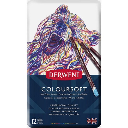 Lápices de Colores Coloursoft 0701026 Derwent Estuche con 12 Piezas