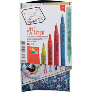 Marcadores Graphik Line Painter 2302230 Derwent Set Con 6 Piezas