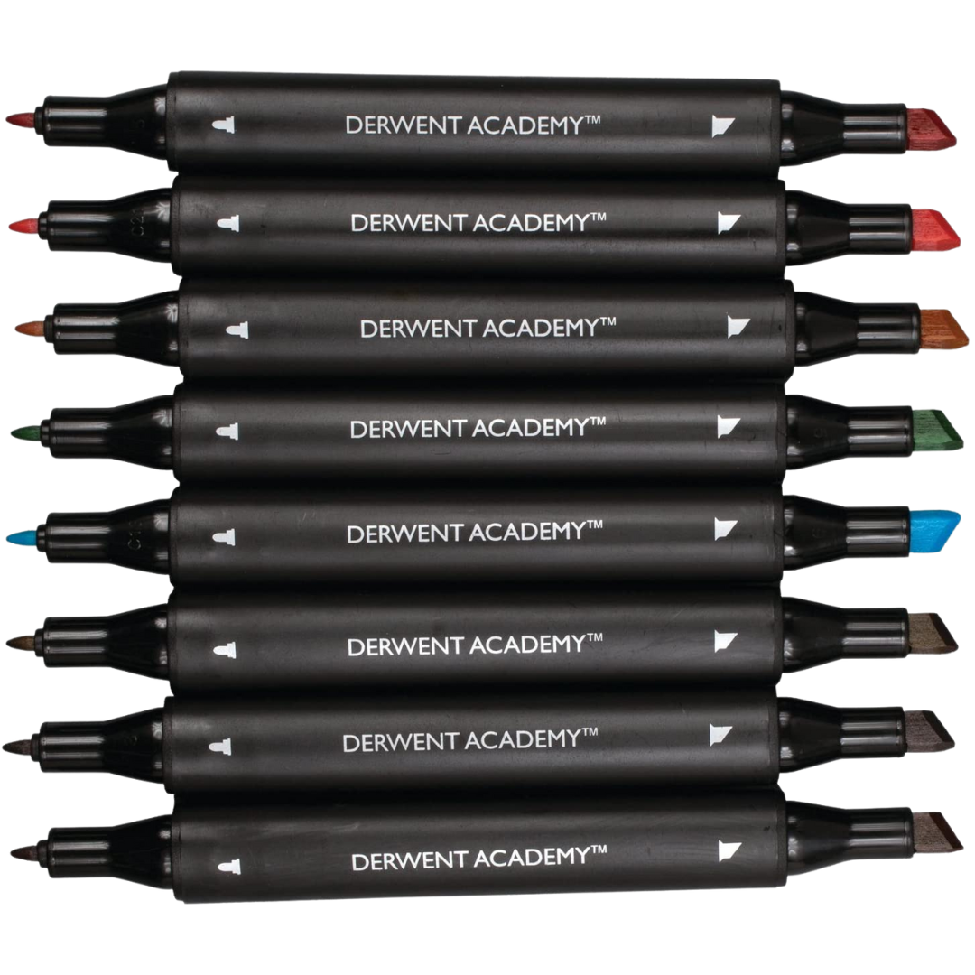 Marcadores Doble Punta 982081 Derwent Academy Caja con 8 Piezas