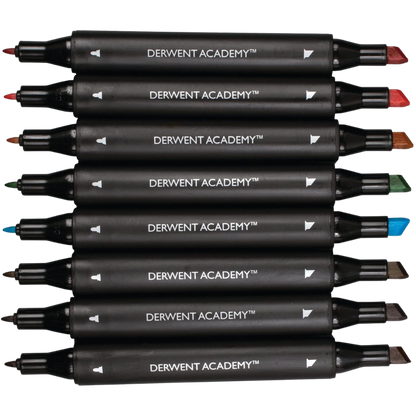 Marcadores Doble Punta 982081 Derwent Academy Caja con 8 Piezas