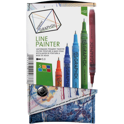 Marcadores Graphik Line Painter 2302231 Derwent Set con 6 Piezas