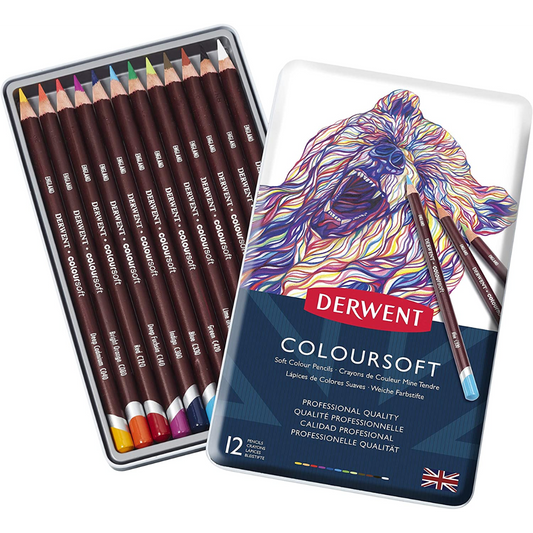 Lápices de Colores Coloursoft 0701026 Derwent Estuche con 12 Piezas