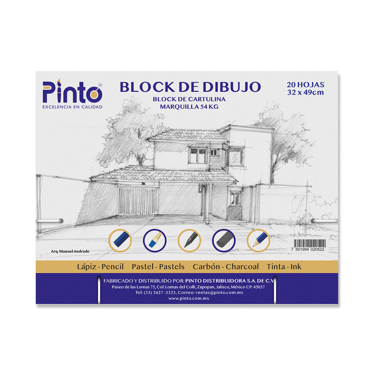 Block Marquilla Pinto con 20hojas de 32 × 49 cm, 165 g (54K)