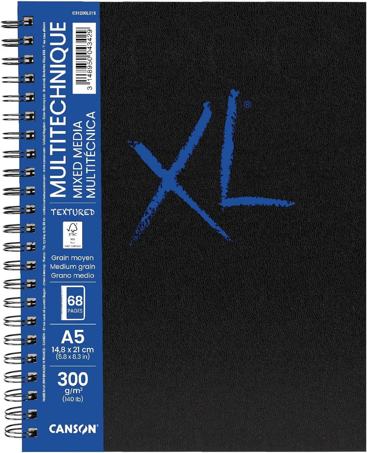 Block Mix Media 300 g 68 Paginas Grano Medio Canson XL