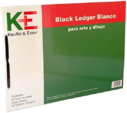 Block Tipo Ledger Ke Blanco 32.5x45 Cm Con 20 Hojas