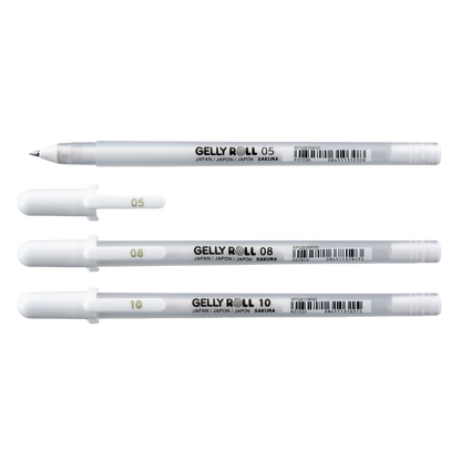 Bolígrafo de Gel Gelly Roll White Color Sakura Set con 3 Piezas