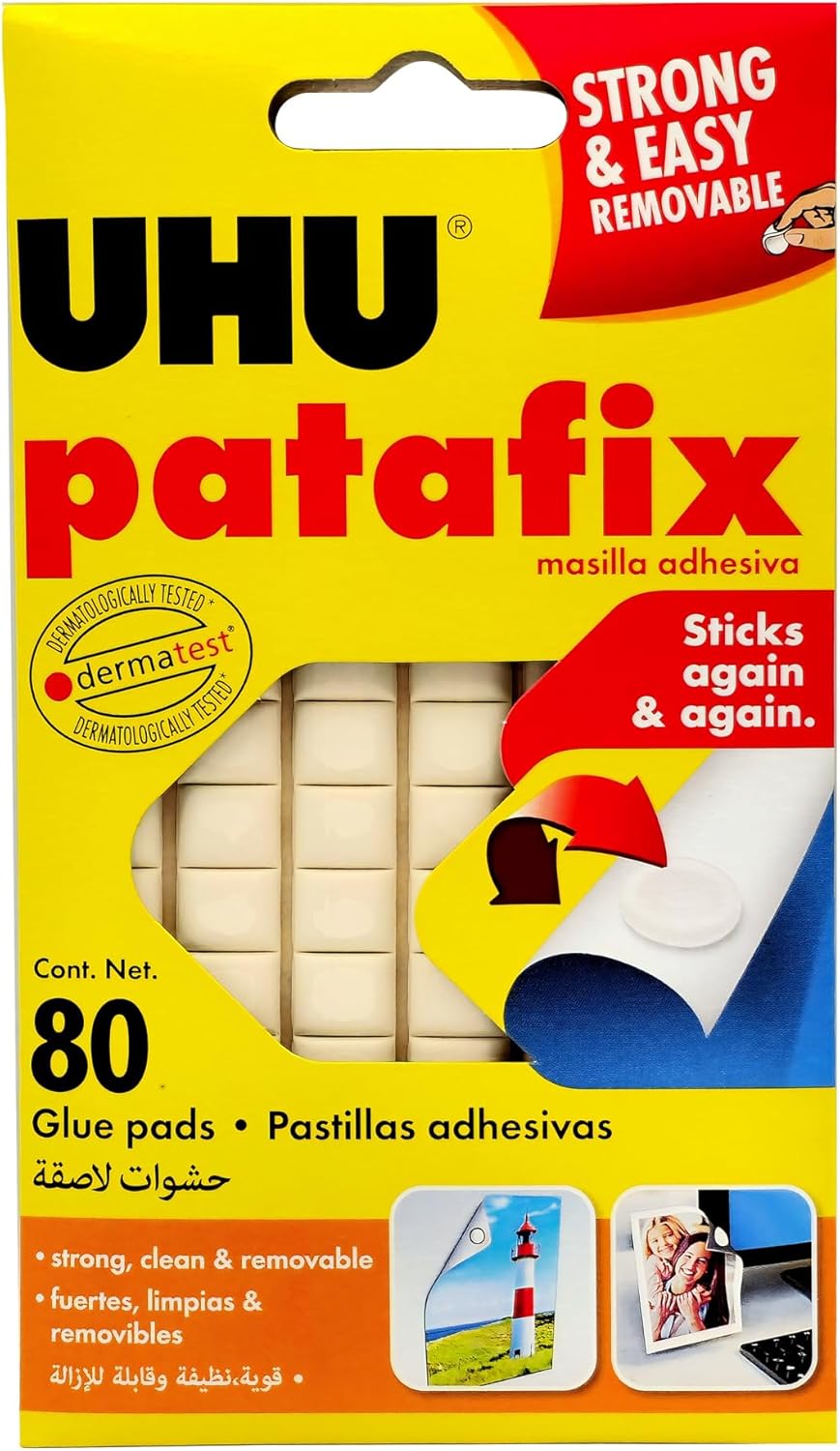 Pegamento Masilla UHU Patafix Color Blanco No Tóxico