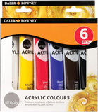 Caja Con 6 Tubos De Pintura Acrílica Daler Rowney