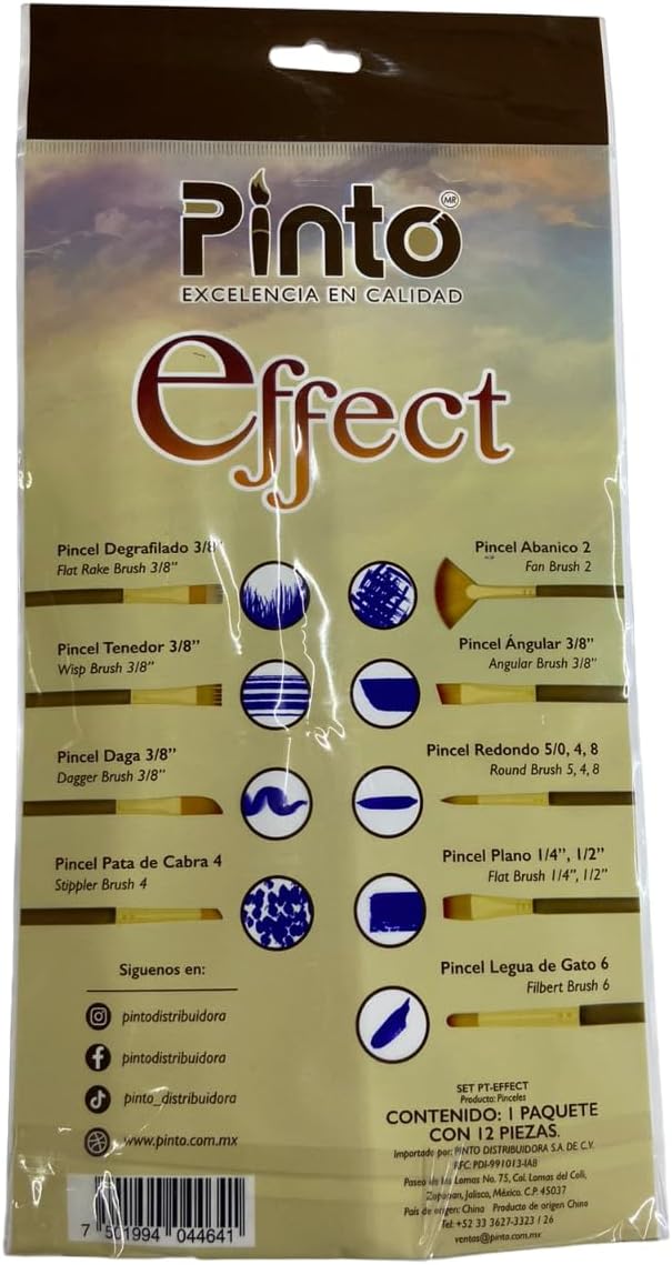Set 12 Pinceles Premium Profesionales para Efectos