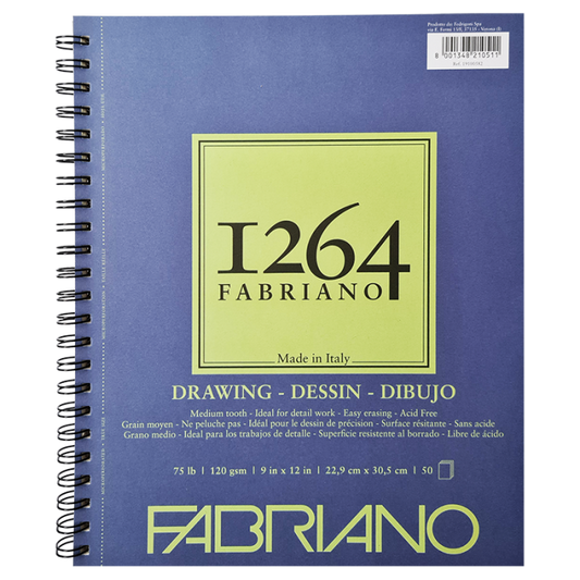 Papel Fabriano 1264 para Dibujo, 22.9 × 30.5 cm 50 Hojas