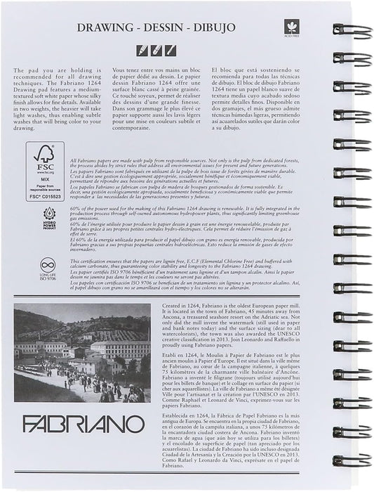 Block de Dibujo Fabriano I264 Drawing, 120 g Medida 14 × 21.6 cm con 50 Hojas