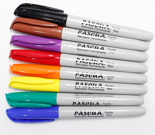 Caja con 8 Marcadores Permanentes Pascua Colores Surtidos