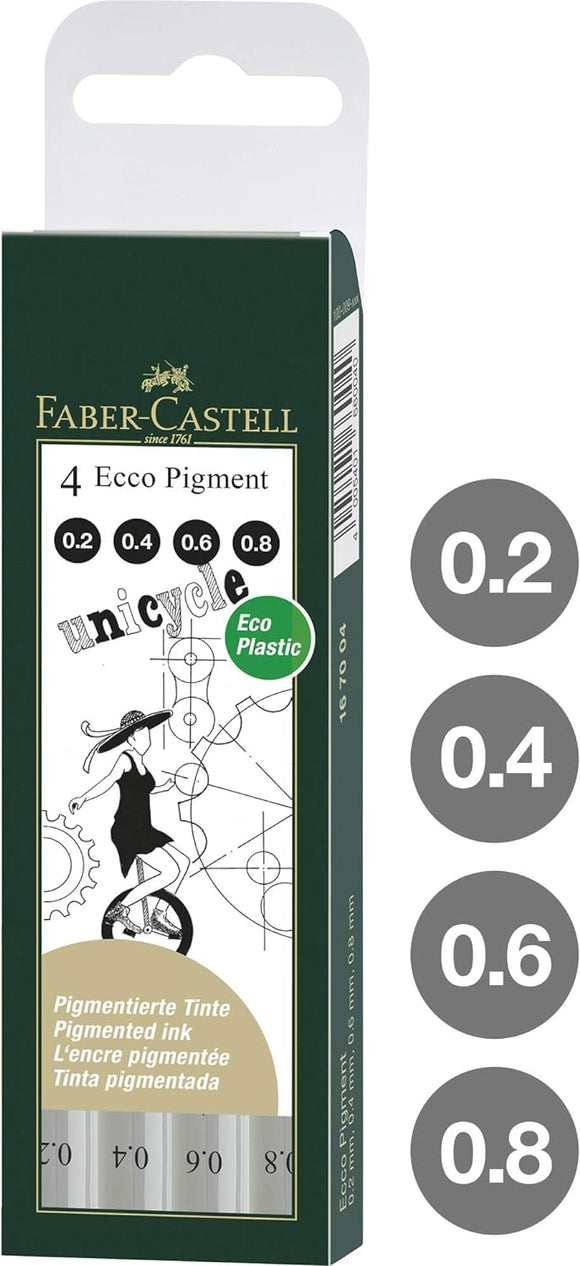 Estuche Con 4 Rotuladores / Estilógrafos Faber-castell (0.2, 0.4, 0.6 Y 0.8)