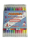 MARCADORES BORRABLES DOBLE PUNTA 12 PZS PASCUA