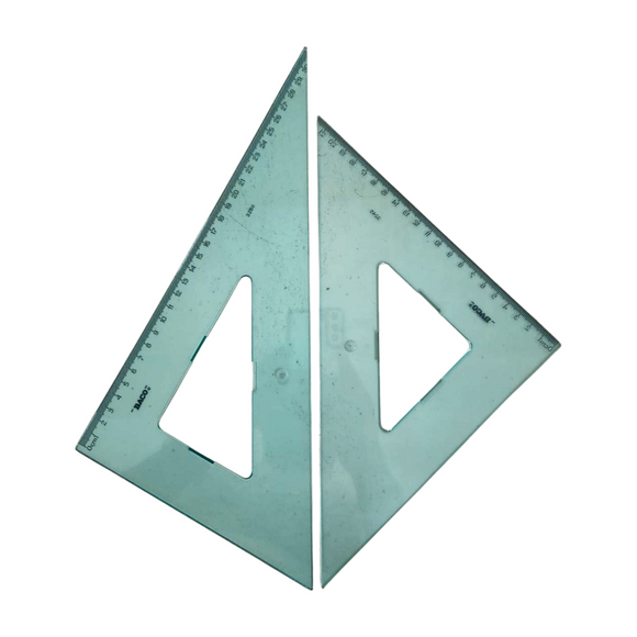 Escuadras 30cm semi profesionales graduadas sin bisel baco