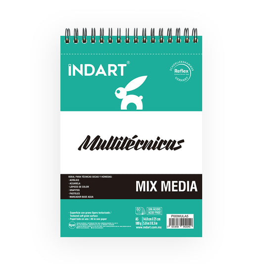 Block Multiténicas Indart Mix Media A5 14.8 × 21 cm 60 Hojas