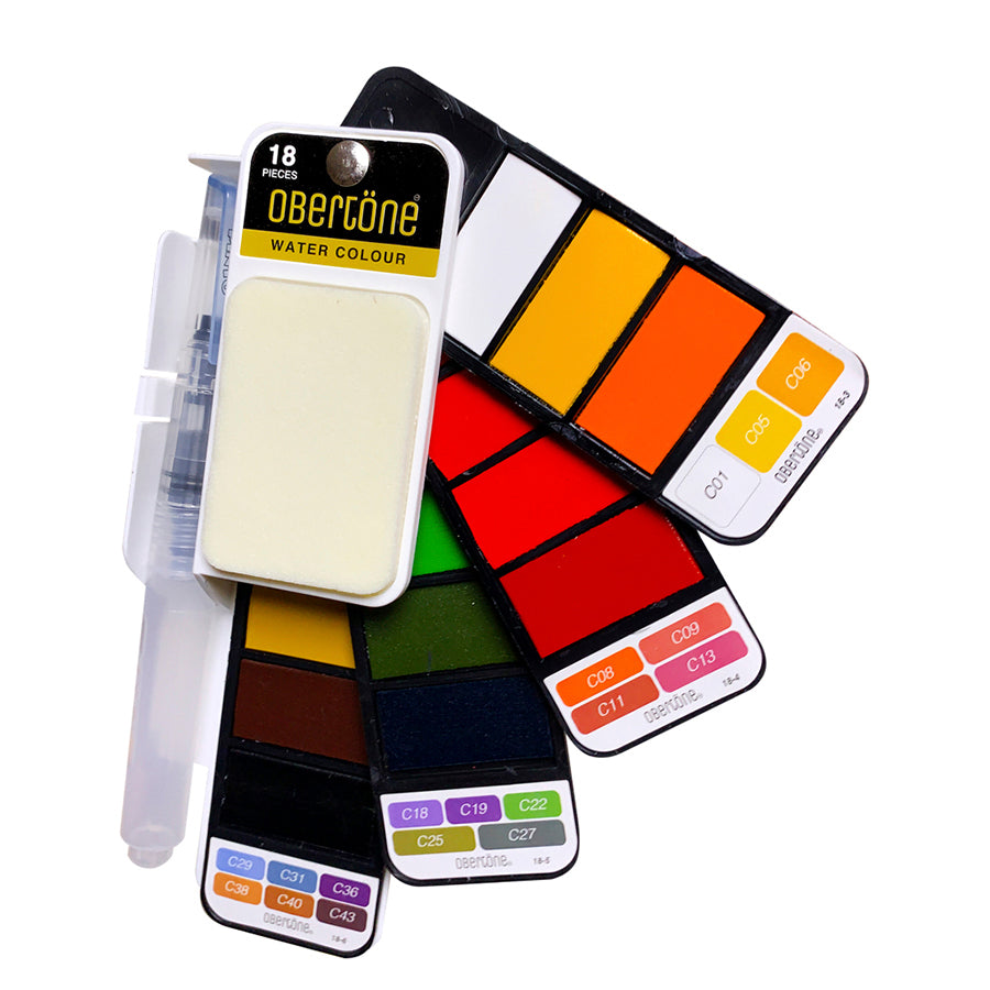 Set de Acuarelas Premium Obertöne con 18 Colores