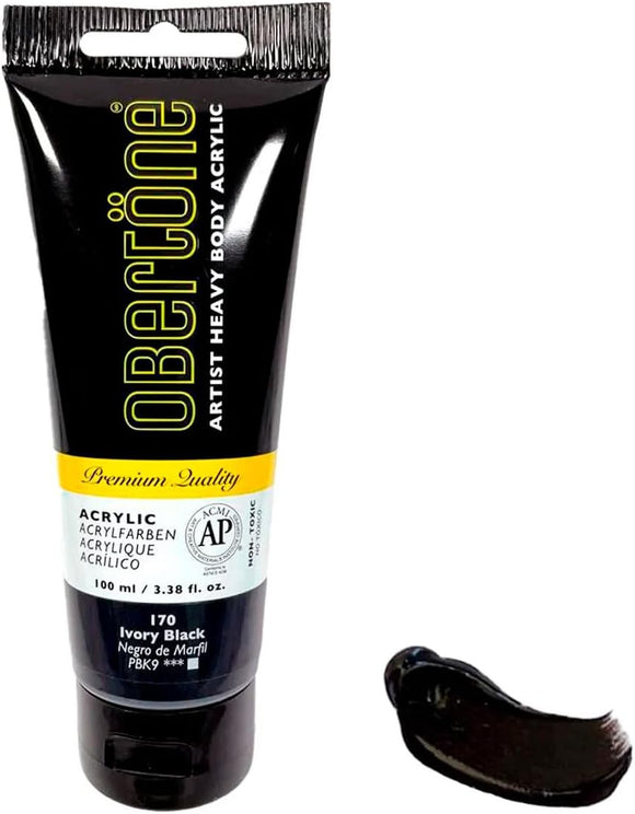 Tubo pintura acrílica profesional negros Obertöne heavy body 100ml