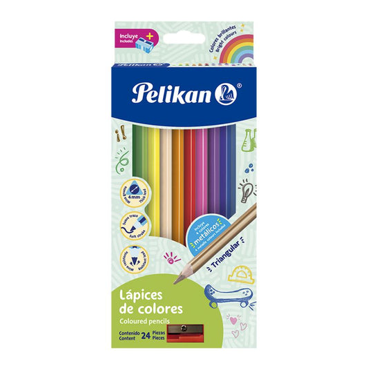 Caja C- 24 Colores Triangulares Pelikan