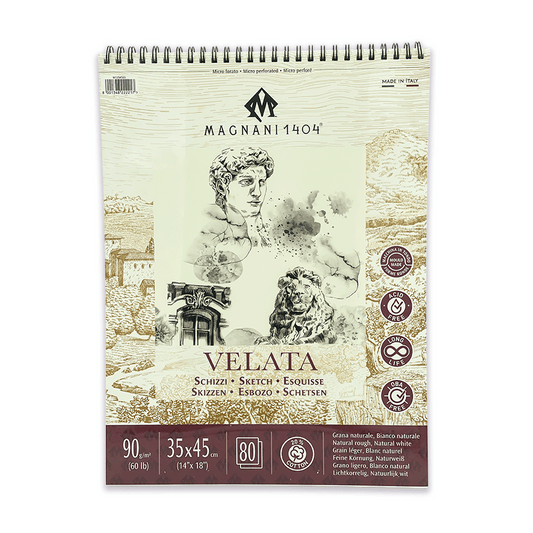 Block Magnani 1404 Esbozo 90 g 35 × 45 cm Velata 80 Hojas