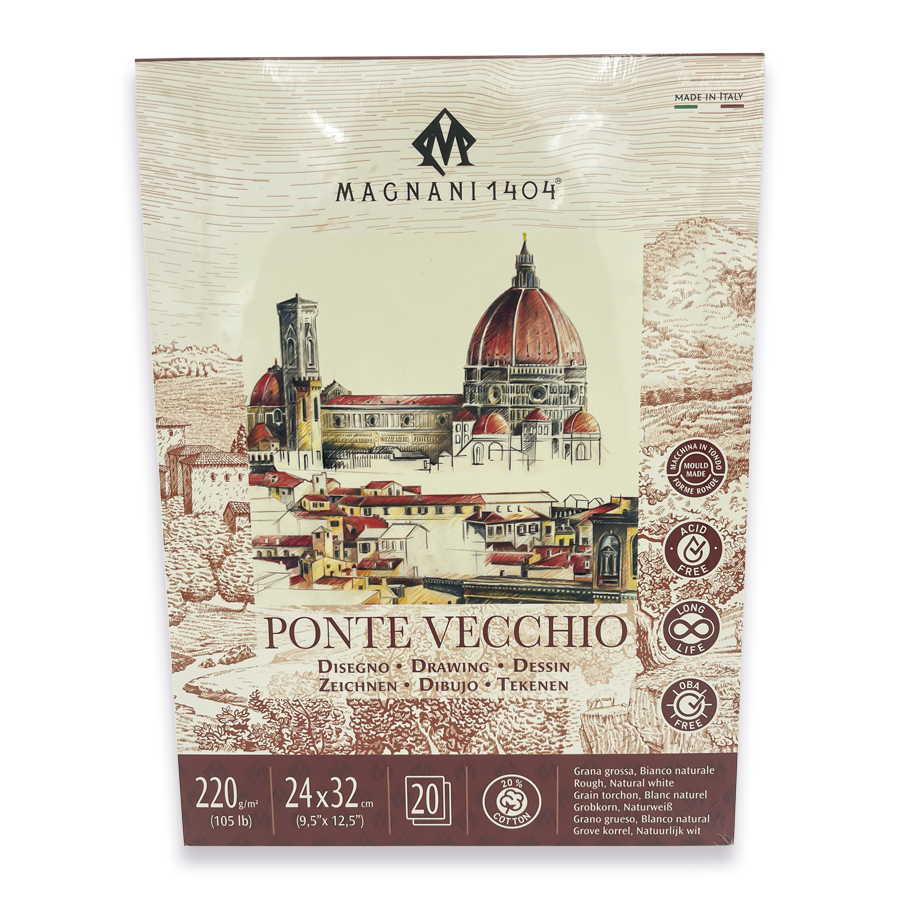 Block Magnani 1404 Dibujo 220 g 24 × 32 cm Ponte Vecchio 20 Hojas