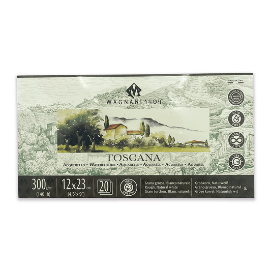 Block Magnani 1404 Acuarela 300 g 12 × 23 cm Toscana 20 Hojas